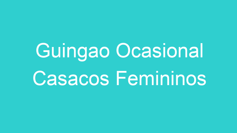 Guingao Ocasional Casacos Femininos