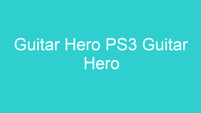 Guitar Hero PS3 Guitar Hero